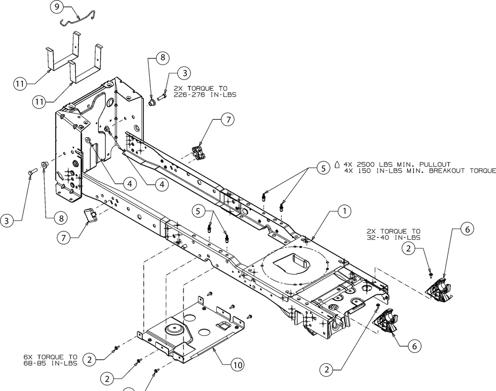 Frame Diagram and Parts List for XT2-LX46KH (13YQA1CT010)(2016) Cub Cadet Lawn Tractor